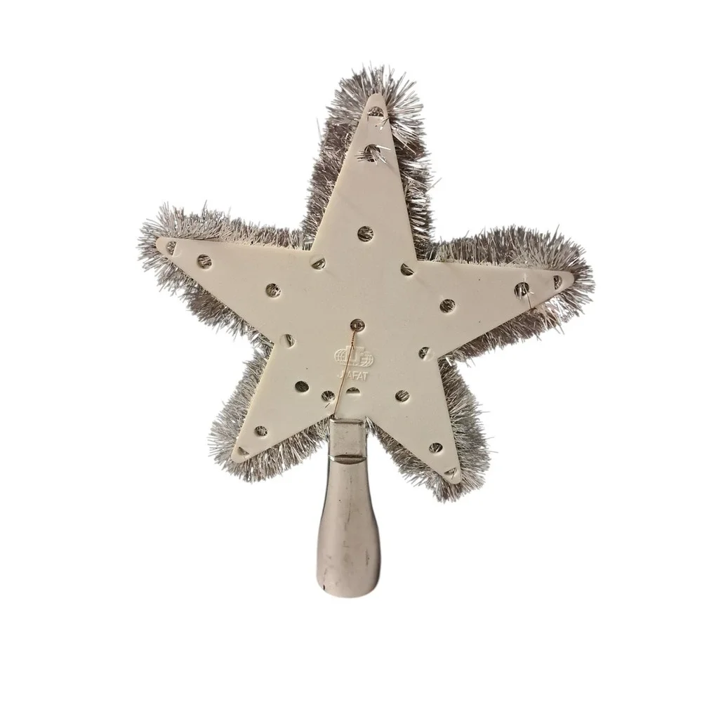 Vintage Christmas Tree Topper Foil Leaf Tinsel  7